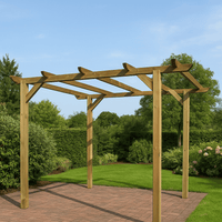 PERGOLA 300x300xh247 cm CON STRUTTURA IN LEGNO PER GIARDINO ED ESTERNI