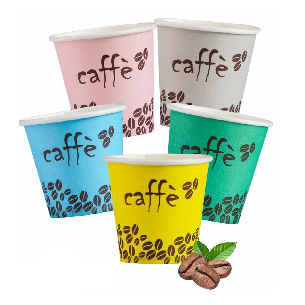 Bicchieri Caffe Carta 75ml Maxi Scorta 2000pz 100% Biodegradabili Made in Italy
