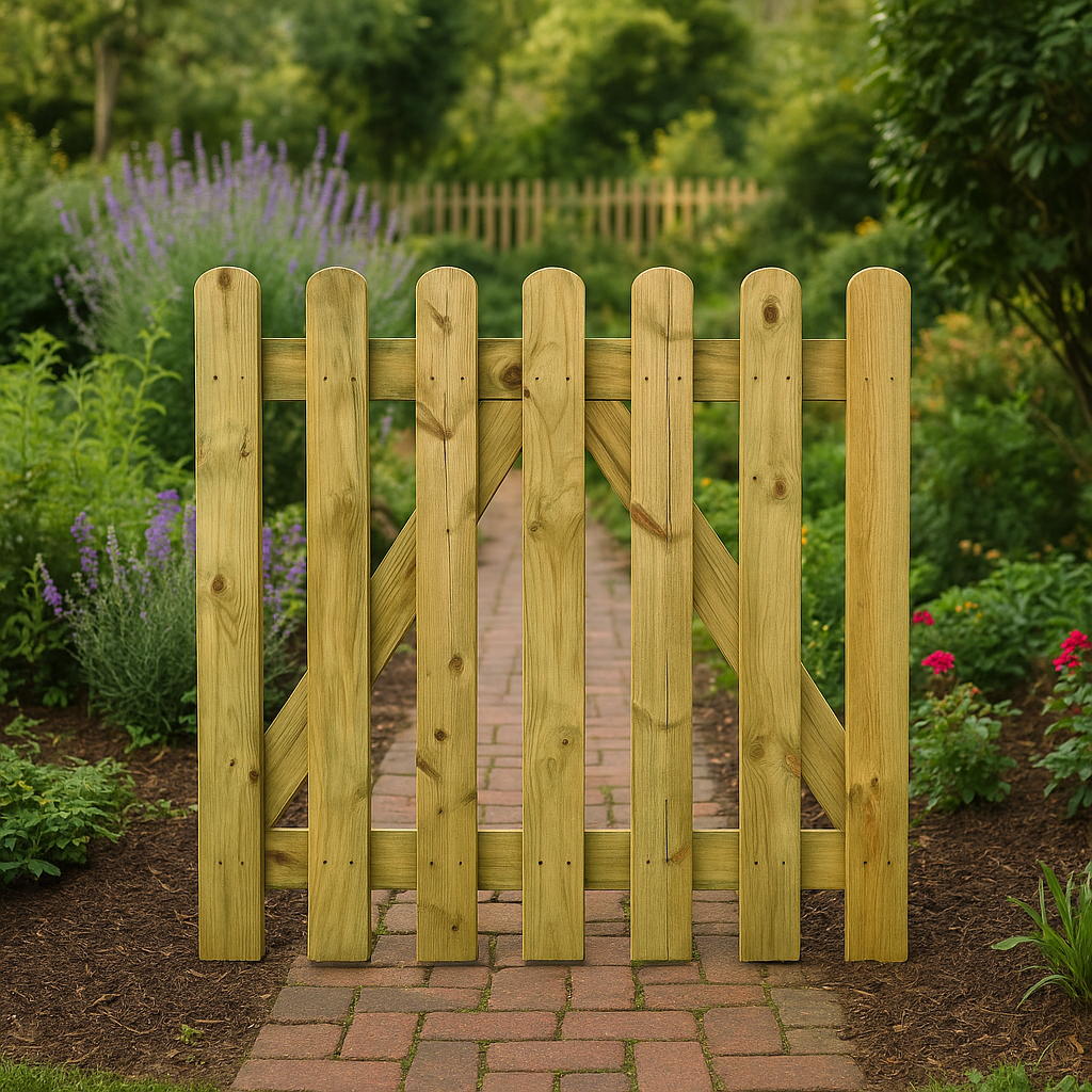 STECCATO CANCELLO IN LEGNO 100xh100 cm "POLLY 11" PER RECINZIONI GIARDINO ESTERNO