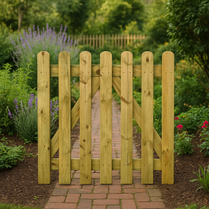 STECCATO CANCELLO IN LEGNO 100xh100 cm "POLLY 11" PER RECINZIONI GIARDINO ESTERNO