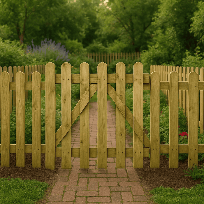 STECCATO CANCELLO IN LEGNO 100xh100 cm "POLLY 11" PER RECINZIONI GIARDINO ESTERNO