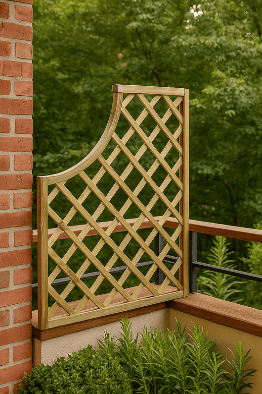 PANNELLO GRIGLIATO PINO IMPREGNATO MOD.35 CM.90X90H ANGOLARE