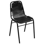 Sedie da Pranzo 6 pz Nere in Vera Pelle 274394