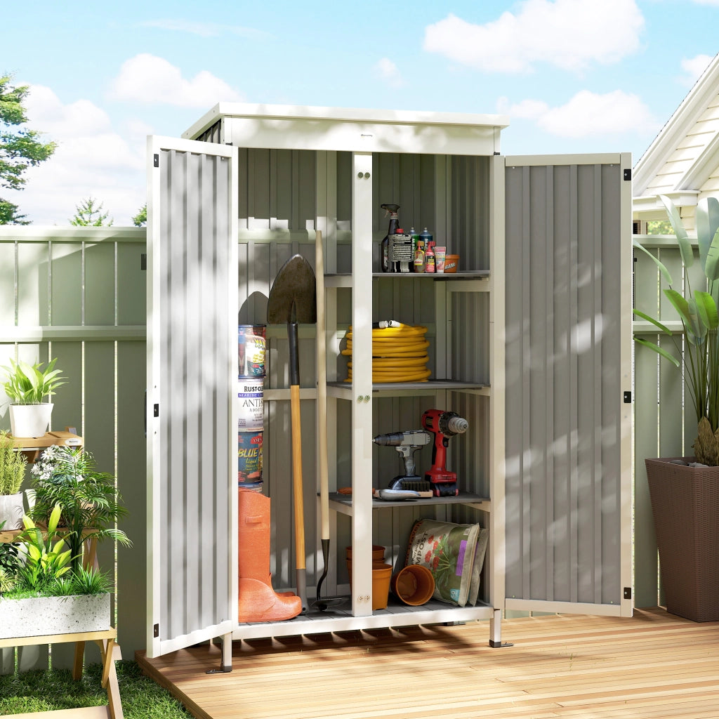 Armadio da Giardino in Legno e Acciaio ¨C zephmum ¨C Nero 94x43x166cm