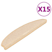 Tappetini per scale 15 pz | Gradini per Scale 65x21x4 cm Crema Semicircolari Grandi