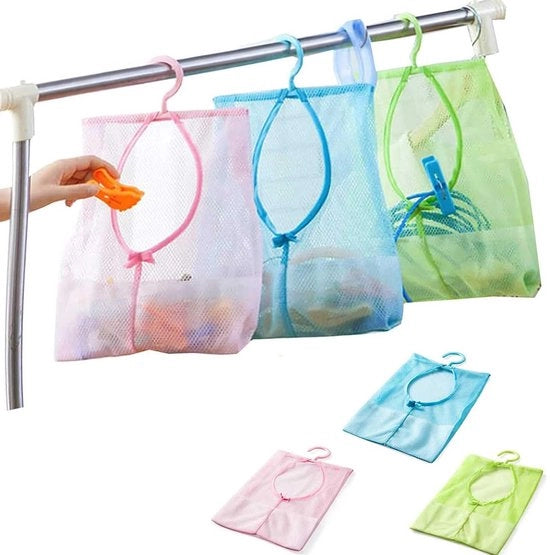 Pacchetto di 3 contenitori per stirare, spazio di appoggio appeso, contenitore multifunzionale con ganci per bagno, armadio, lavatrice (blu, rosa, verde)