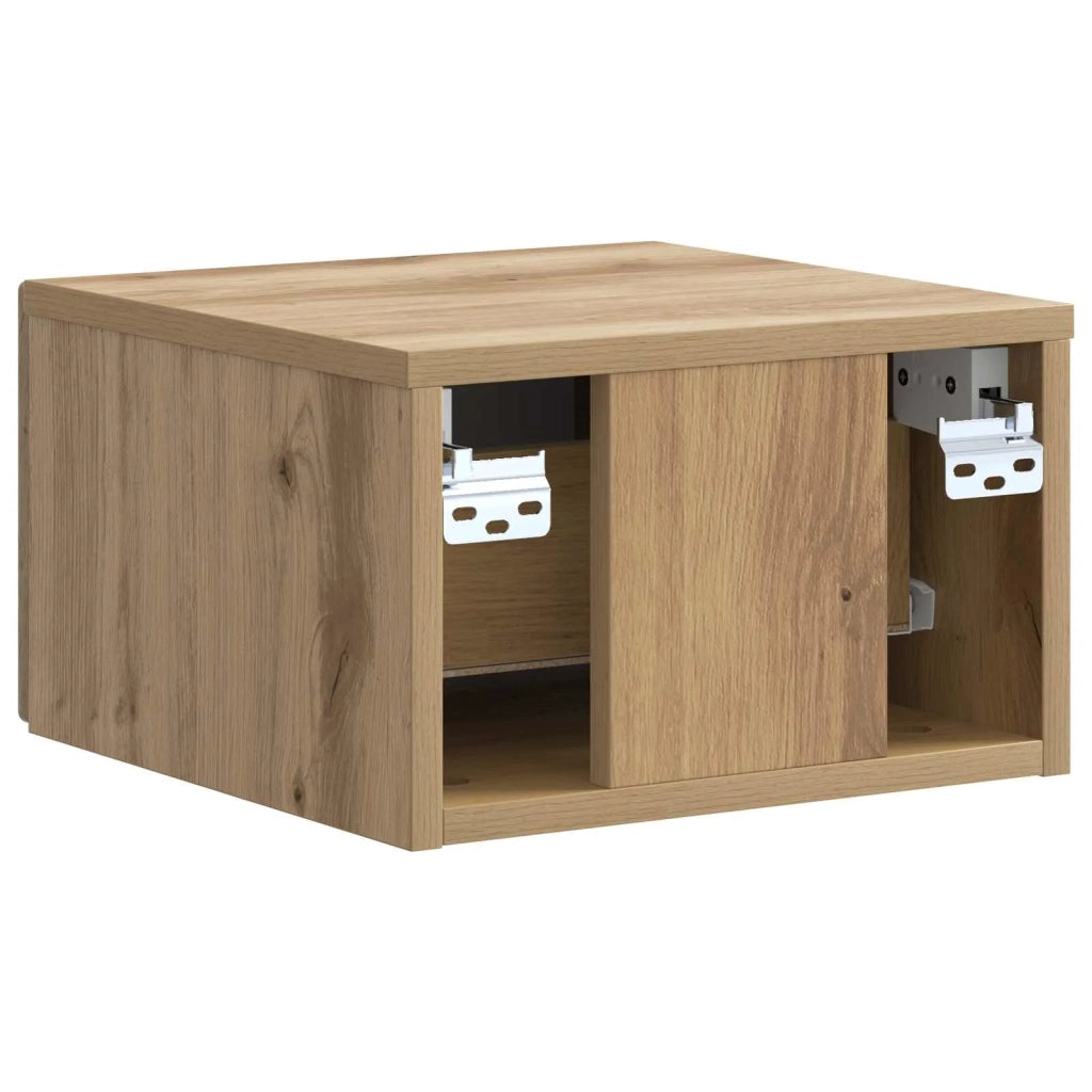 Mobiletto da notte a muro con cassetto 2 pcs Rovere Artigianale 898104
