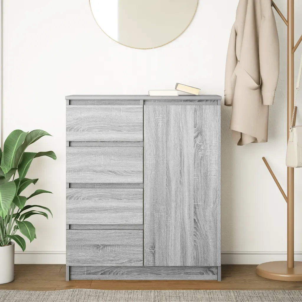 Credenza con Cassetti-Buffet-Armadio da cucina Grigio Sonoma 71x35x84 cm in Truciolato