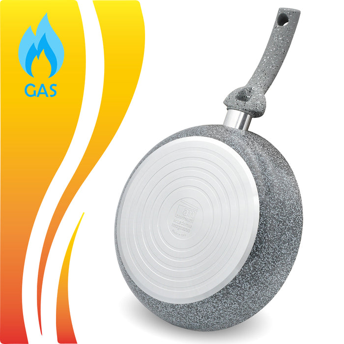 Set 3 Padelle Primolla 20-24-28cm in Alluminio Effetto Pietra Piano Cottura Gas