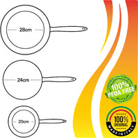 Set 3 Padelle Primolla 20-24-28cm in Alluminio Effetto Pietra Piano Cottura Gas