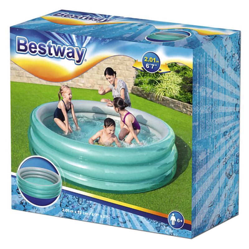 BESTWAY PISCINA GONFIABILE A 3 ANELLI GRANDE DIAMETRO 202 CM
