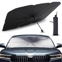 Kit 2pz Parasole Auto Protezione Solare Anteriore Apertura Ombrello Salvaspazio