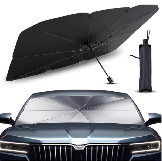 Kit 2pz Parasole Auto Protezione Solare Anteriore Apertura Ombrello Salvaspazio