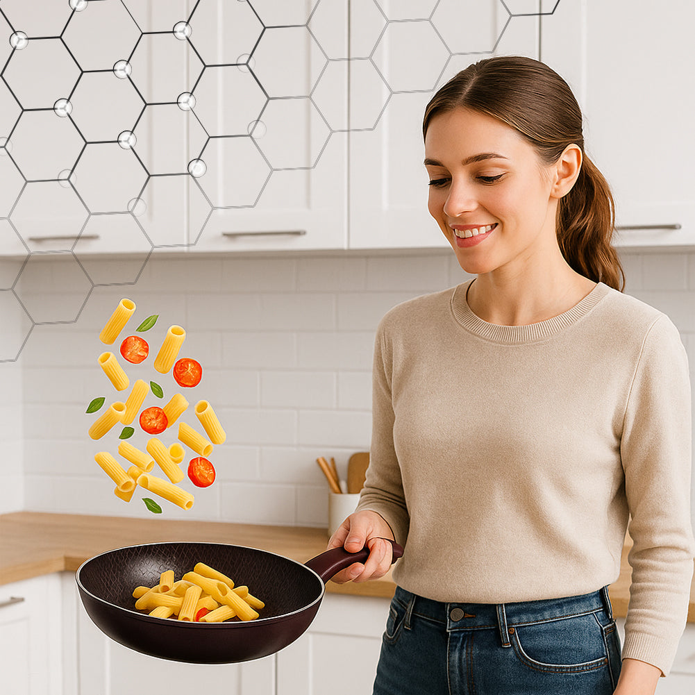 Set 3 Padelle Bee Rivestimento Nido D'Ape Antiaderente Made in Italy 20-24-28cm