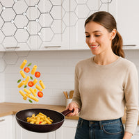 Set 3 Padelle Bee Rivestimento Nido D'Ape Antiaderente Made in Italy 20-24-28cm