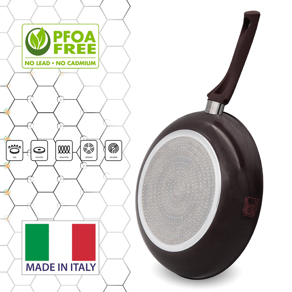 Set 3 Padelle Bee Rivestimento Nido D'Ape Antiaderente Made in Italy 20-24-28cm