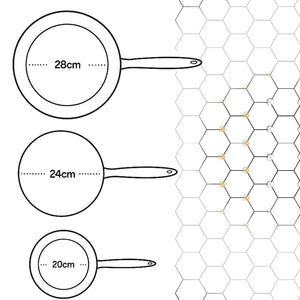 Set 3 Padelle Bee Rivestimento Nido D'Ape Antiaderente Made in Italy 20-24-28cm