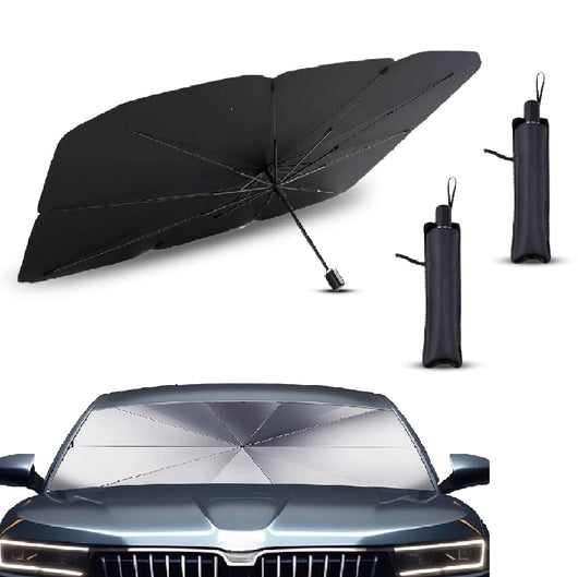 Kit 2pz Parasole Auto Protezione Solare Anteriore Apertura Ombrello Salvaspazio