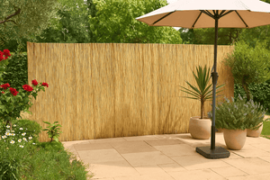 Arella ombreggiante da esterno con filo metallico 1,50x3h mt in bamboo