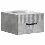 Comodino | Armadio da Notte | Mobiletto da notte a muro Grigio Cemento 34,5 x 33 x 20 cm