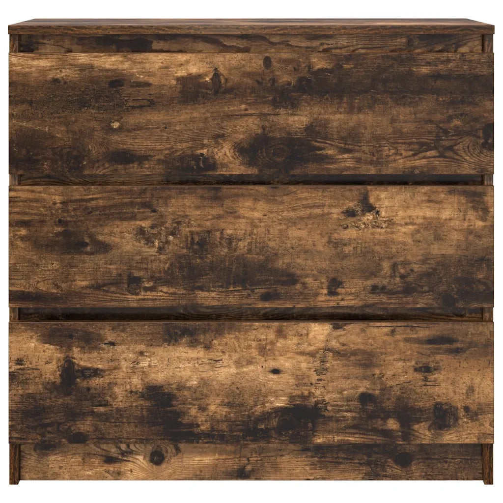 Credenza Rovere Fumo 80x35x76 cm in Legno Multistrato 861737