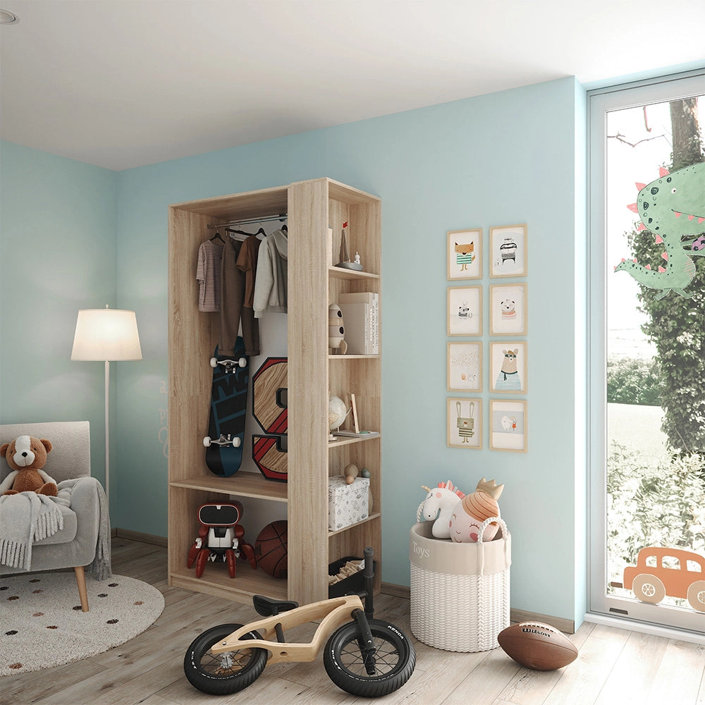 Armadio Elmo Sonoma 80 x 200 cm Set di 2 Vicco
