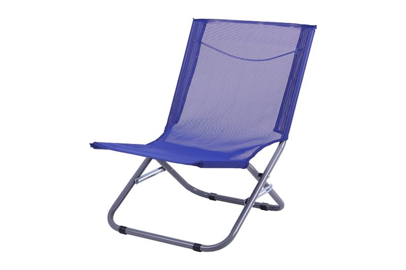 SPIAGGINA IN TEXTILENE E STRUTTURA IN ACCIAIO 22 MM TESSUTO BLU PORTATA MAX 120 KG 61X48X62 CM