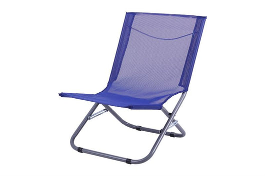 SPIAGGINA IN TEXTILENE E STRUTTURA IN ACCIAIO 22 MM TESSUTO BLU PORTATA MAX 120 KG 61X48X62 CM
