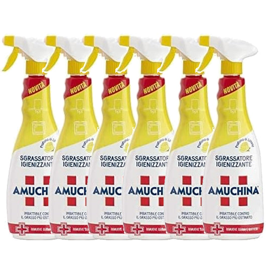 Set 6 Amuchina Sgrassatore Igienizzante Spry 1 x 750 ml Profumo di Limone
