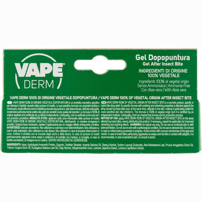 2 x Vape Derm Penna Gel Dopopuntura Zanzare Ingredienti Vegetali Lenitivo 1x10ml