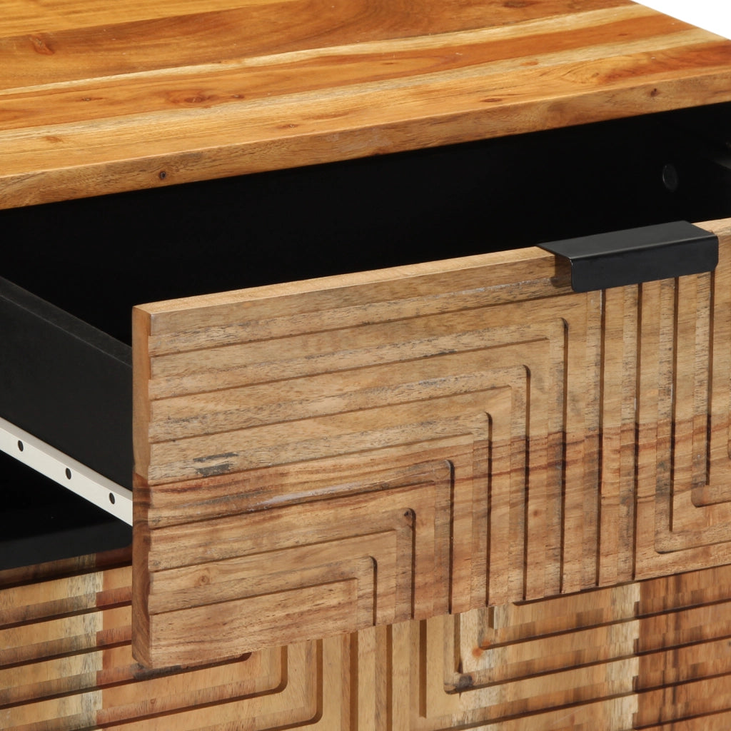 Comodino 50x33x60 cm in Legno Massello di Acacia