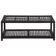 Scarpiera con Panchina Nera 80x40x30 cm in Polyrattan 46978