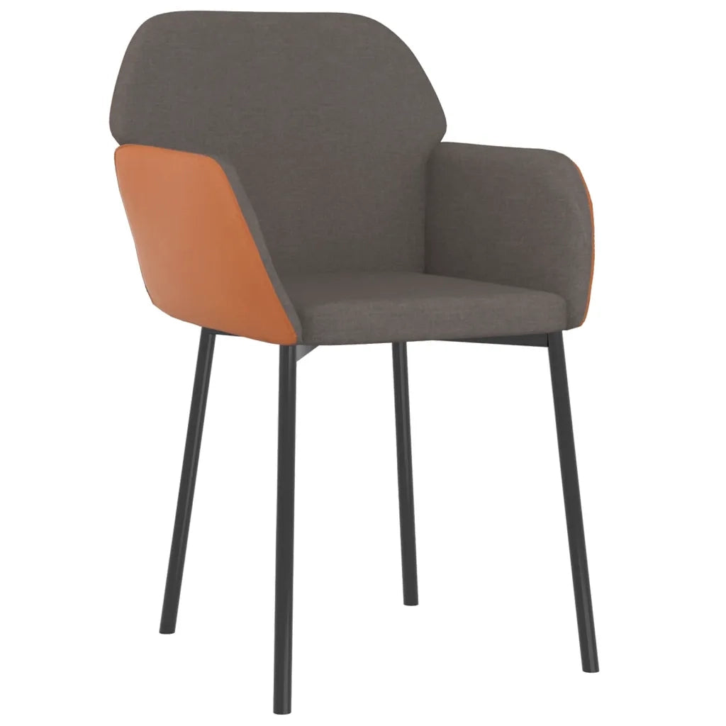Sedie da Pranzo 2 pz Grigio Scuro in Tessuto e Similpelle cod mxl 29643