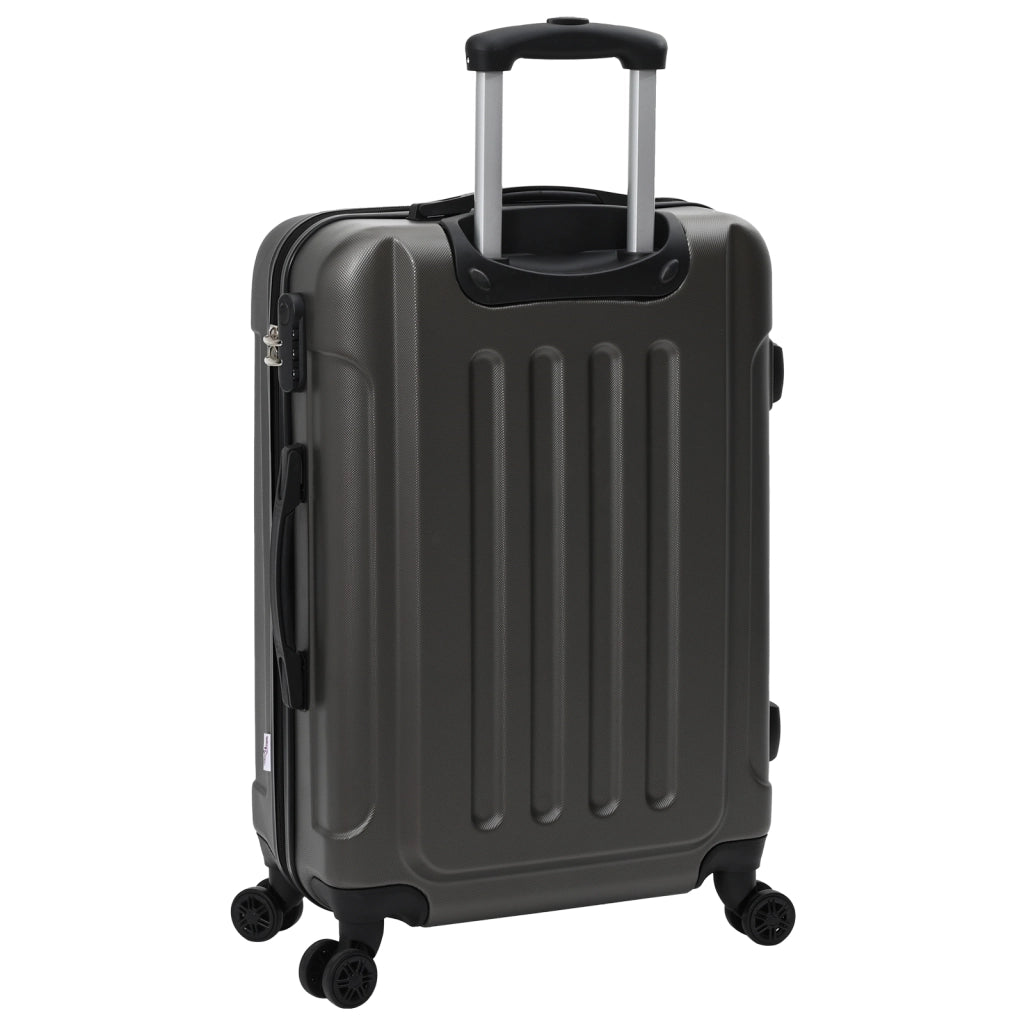 Set di valigie 3 pezzi rigido grigio scuro 20'' 24'' 28'' ABS