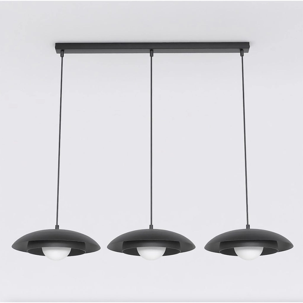 Lampada a sospensione SKIN in acciaio nero e vetro