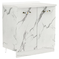 Mobile Base Cucina Componibile in Legno Bianco Effetto Marmo 2 Ante 2 Scomparti