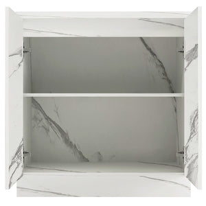 Mobile Base Cucina Componibile in Legno Bianco Effetto Marmo 2 Ante 2 Scomparti