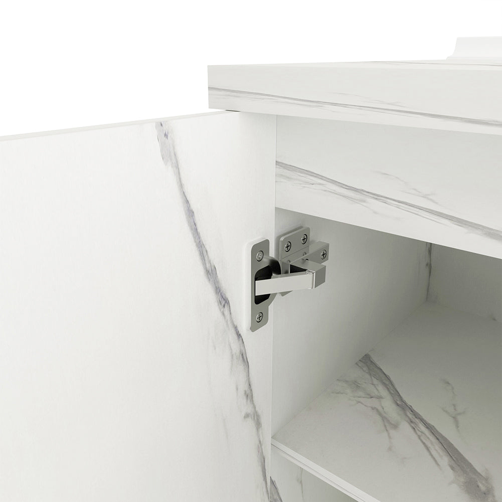 Mobile Base Cucina Componibile in Legno Bianco Effetto Marmo 2 Ante 2 Scomparti