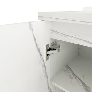 Mobile Base Cucina Componibile in Legno Bianco Effetto Marmo 2 Ante 2 Scomparti