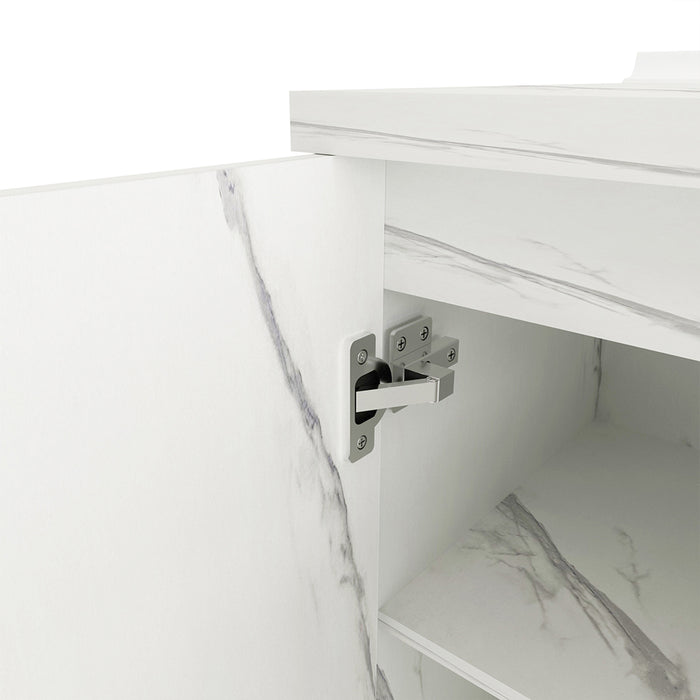 Mobile Base Cucina Componibile in Legno Bianco Effetto Marmo 2 Ante 2 Scomparti