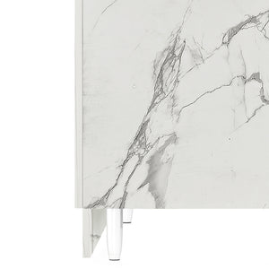 Mobile Base Cucina Componibile in Legno Bianco Effetto Marmo 2 Ante 2 Scomparti