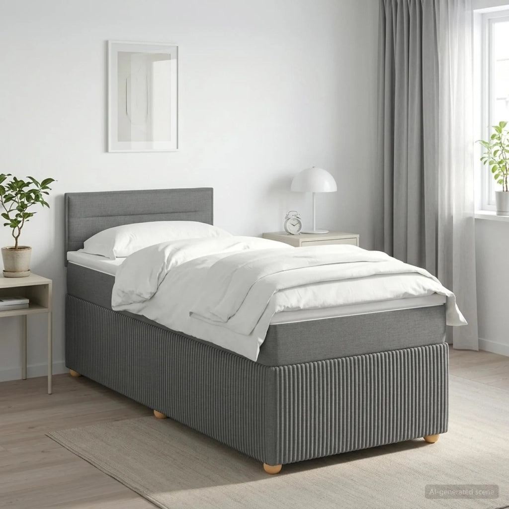Letto box spring con materasso Grigio Scuro 80 x 200 cm Tessuto 3451329