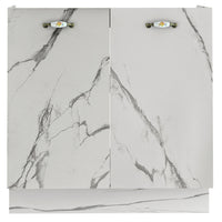 Mobile Sottolavello Cucina Componibile Mobiletto Bianco Effetto Marmo con 2 Ante