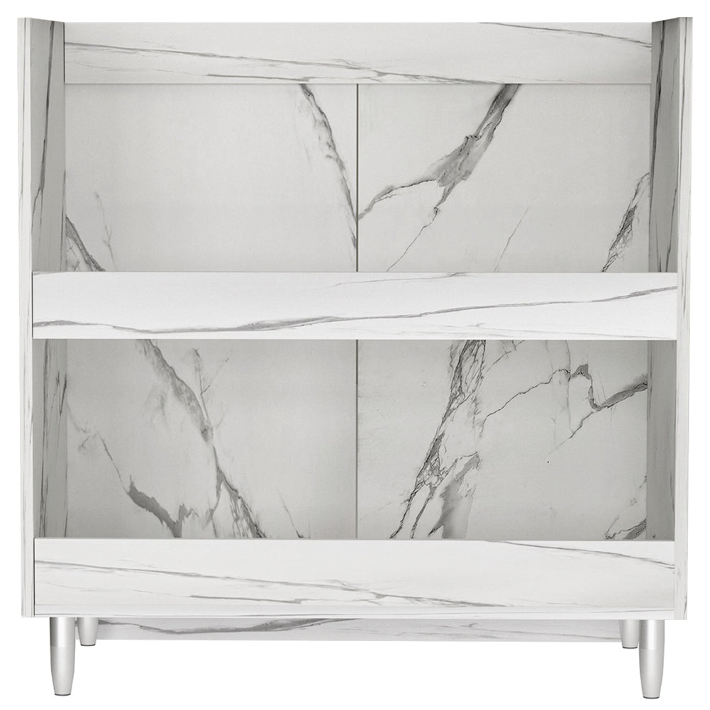 Mobile Sottolavello Cucina Componibile Mobiletto Bianco Effetto Marmo con 2 Ante