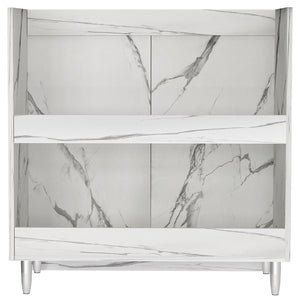 Mobile Sottolavello Cucina Componibile Mobiletto Bianco Effetto Marmo con 2 Ante