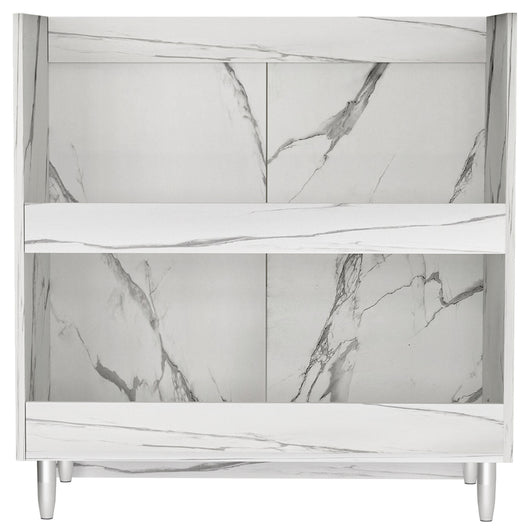 Mobile Sottolavello Cucina Componibile Mobiletto Bianco Effetto Marmo con 2 Ante