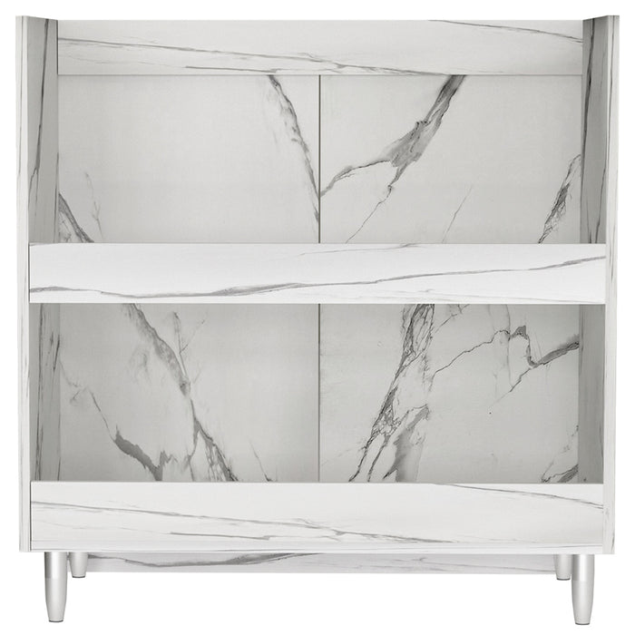 Mobile Sottolavello Cucina Componibile Mobiletto Bianco Effetto Marmo con 2 Ante