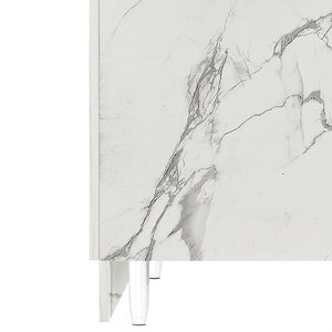 Mobile Sottolavello Cucina Componibile Mobiletto Bianco Effetto Marmo con 3 Ante