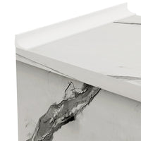 Cassettiera per Cucina Mobile Mobiletto 4 Cassetti in Legno Bianco Effetto Marmo