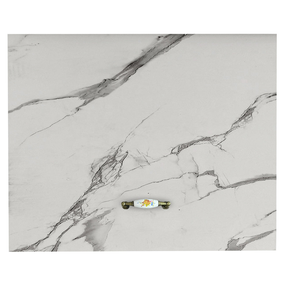 Pensile da Cucina Sopracappa Ribaltabile Sospeso da Parete Bianco Effetto Marmo